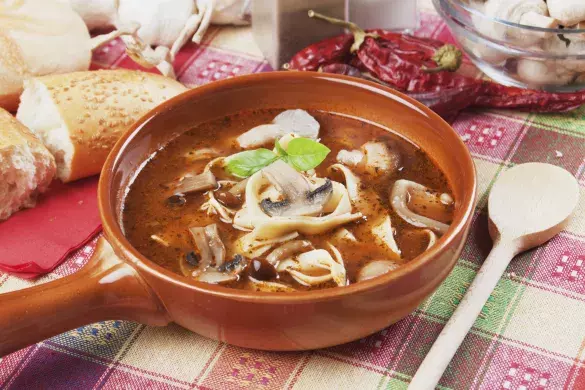 Постная грибная лапша