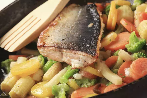 Рагу из рыбы на пару