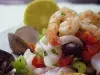 Ужин с салатом из морепродуктов