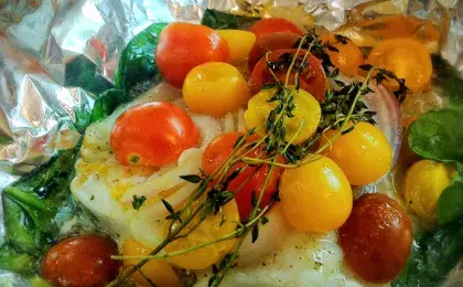 Рыба в фольге с овощным гарниром