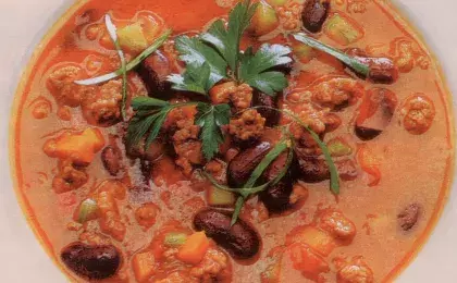 Овощной суп с фасолью 