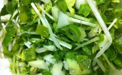 Пикантный зелёный микс с горчицей