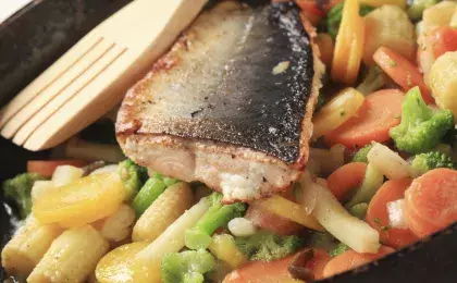 Рагу из рыбы на пару