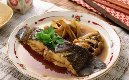 Запеченная рыба с шампиньонами