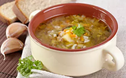 Легкий суп с рисом