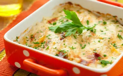 Запеканка творожная с брокколи и фасолью