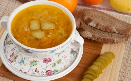 Рассольник домашний с фасолью