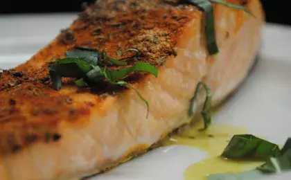 Ужин с лососем в имбирном соусе