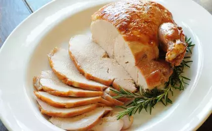 Ужин с запеченной птицей